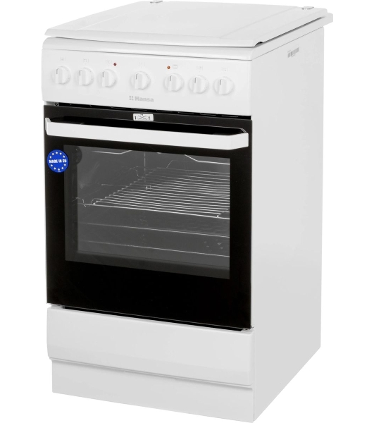 Плита электрическая Hansa FCEW54109 белый, конфорок 4 шт, духовка 65 л, 50 см x 85 см x 60 см