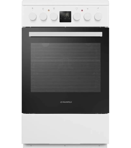 Плита электрическая Maunfeld MEC57CW08TD белый, конфорок 4 шт, духовка 59 л, 50 см x 85 см x 60 см
