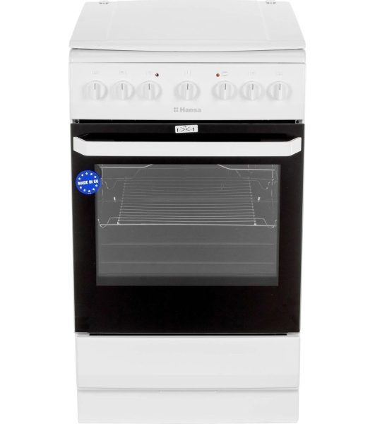Плита электрическая Hansa FCEW54109 белый, конфорок 4 шт, духовка 65 л, 50 см x 85 см x 60 см