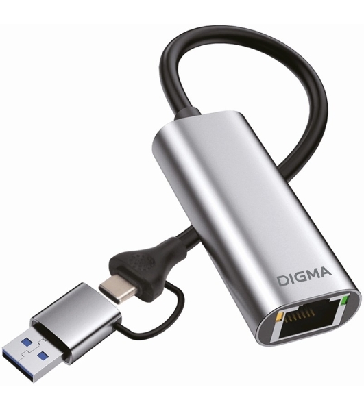 Сетевой адаптер Gigabit Ethernet Digma DLA-GEUC01 USB 3.0