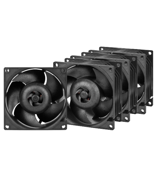 Комплект вентиляторов для корпуса Arctic S8038-7K (4 Pack) черный, 80 мм, 7000 об/мин, 4 pin