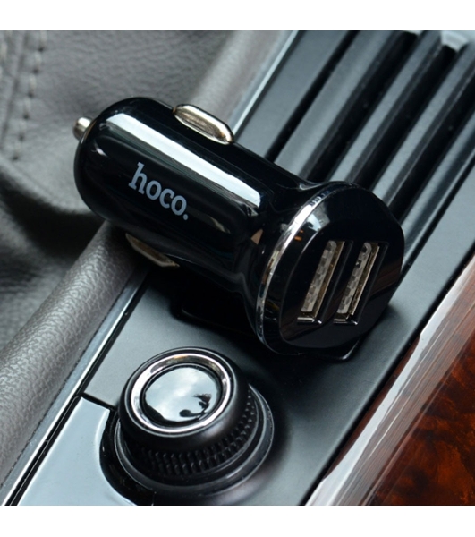 Автомобильная зарядка HOCO Z1 2xUSB, 2.1A, 11W, черный