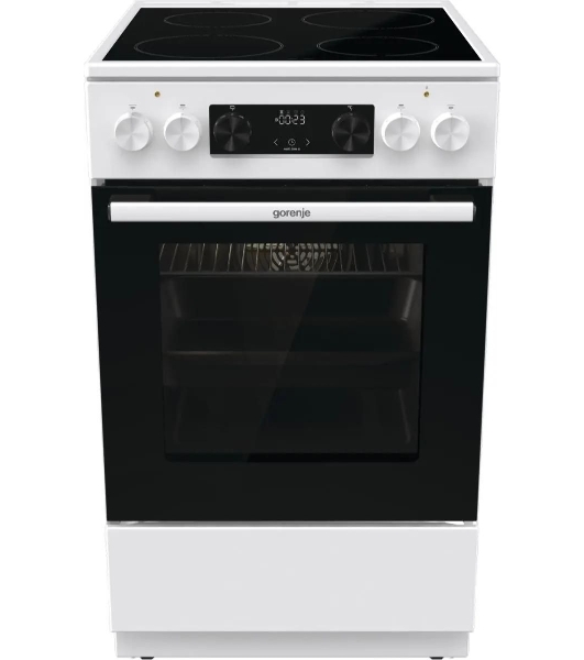 Плита электрическая Gorenje GEC5C61WG белый, конфорок 4 электрических, духовка 70 л, 50 см x 85 см x 59.4 см (без крышки)