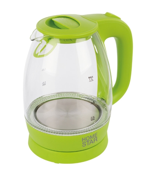 Чайник Homestar HS-1012 1.7 л, стекло, зеленый (003943)