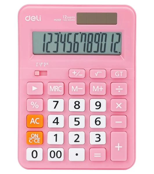 Калькулятор настольный Deli EM210FPINK розовый 12-разр.