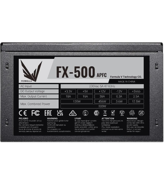 Блок питания Aerocool/Formula FX-500 RTL, 500Вт, 120мм, черный