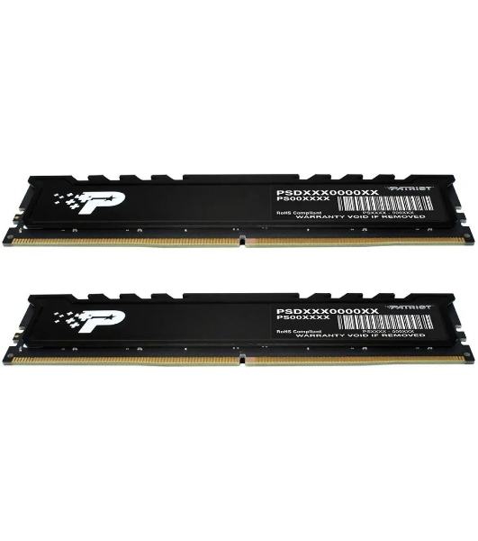 Оперативная память Patriot Signature Premium, DDR5, 64Gb (2x32 Gb), 4800 MHz, CL40, DIMM, радиатор, черный