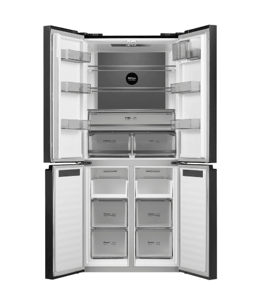 Холодильник Maunfeld MFF192NFSB01 Inverter черная сталь трехкамерный 334/184л морозилка снизу, No Frost, Side by Side