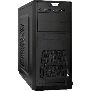 Компьютерный корпус Miditower ExeGate CP-603-UNS500 (ATX, БП UNS500 с вент. 12см, 2хUSB, аудио, черный)