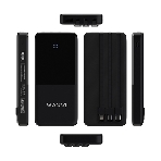 Портативный аккумулятор Maxvi PB10-09 10000 мАч, 2A USB + кабели: Type-C/Lightning/MicroUSB, фото2