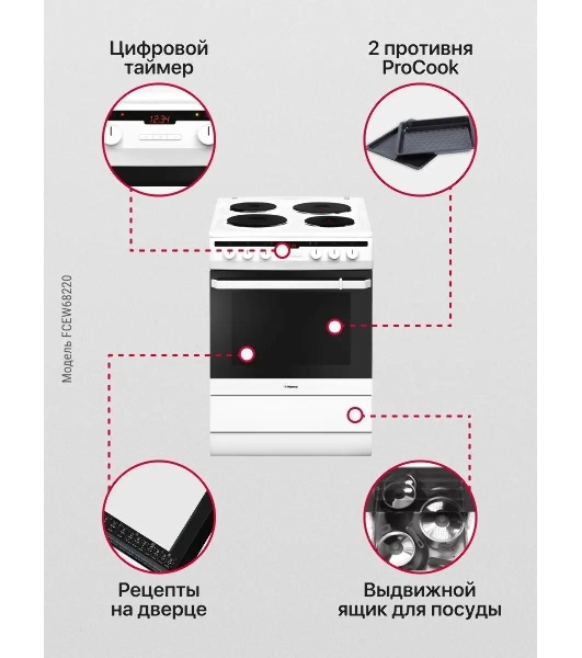 Электрическая плита Hansa FCEW68220 белый