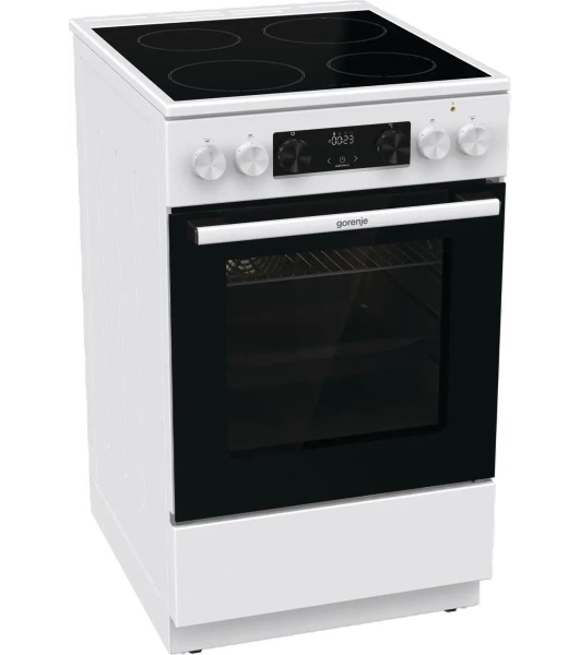 Плита электрическая Gorenje GEC5C61WG белый, конфорок 4 электрических, духовка 70 л, 50 см x 85 см x 59.4 см (без крышки)