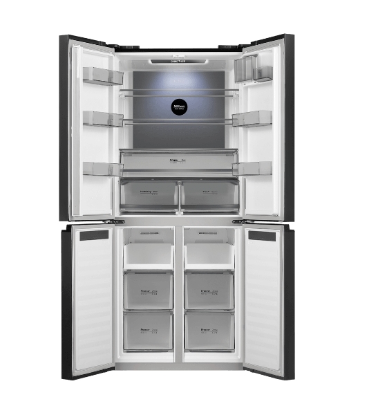 Холодильник Maunfeld MFF192NFSB01 Inverter черная сталь трехкамерный 334/184л морозилка снизу, No Frost, Side by Side
