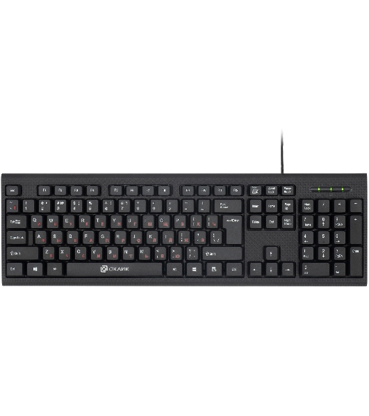 Комплект клавиатура+мышь Oklick 630M проводной, USB, 1600 DPI, чёрный