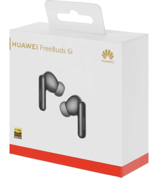 Наушники TWS Huawei FreeBuds 6i (Orca-T100) черный, внутриканальные, Bluetooth, активное шумоподавление, до 8 ч
