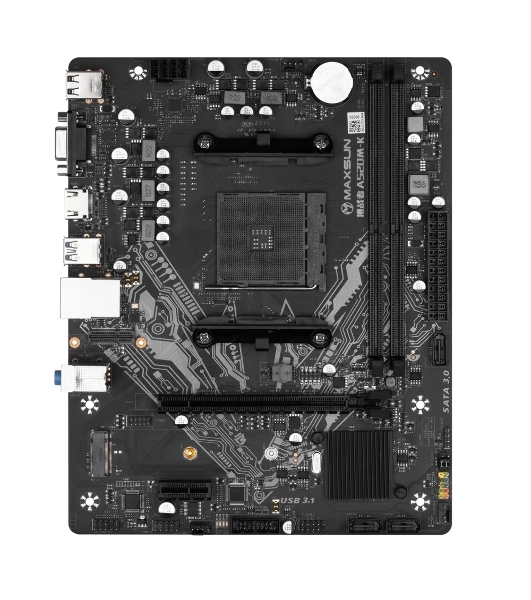 Материнская плата Maxsun Challenger A520M-K, AM4, AMD A520, 2xDDR4, 3xSATA, 1xM.2, 1xPCIe 3.0 x16, 1xPCIe 3.0 x1, 1xHDMI, 1xVGA, 1x 1Gb LAN, 2xUSB-A 3.2 Gen 1, 4xUSB-A 2.0, 3x3.5 мм, 5.1, M-ATX