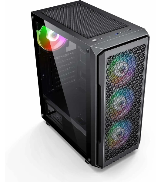 Компьютерный корпус Accord 3338 черный без БП ATX 1xUSB2.0 1xUSB3.0 1xUSB3.1 audio bott PSU