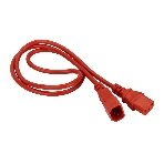 Шнур питания Lanmaster LAN-PP13/14-0.5-RD C13-С14 проводник.:3x0.75мм2 0.5м 220В 10А красный, фото 1