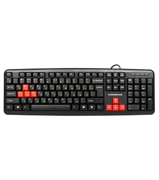 Клавиатура проводная NAKATOMI KN-02U USB черный-красный