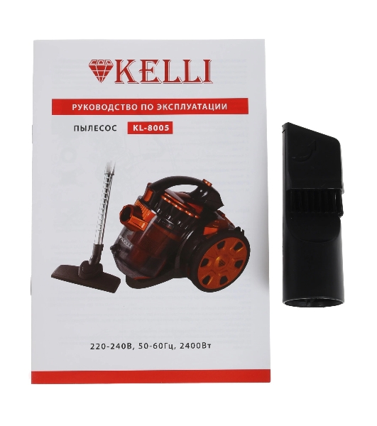 Пылесос Kelli KL-8005 красный, 420/2400 Вт, уборка сухая, пылесборник контейнер 2,5 л