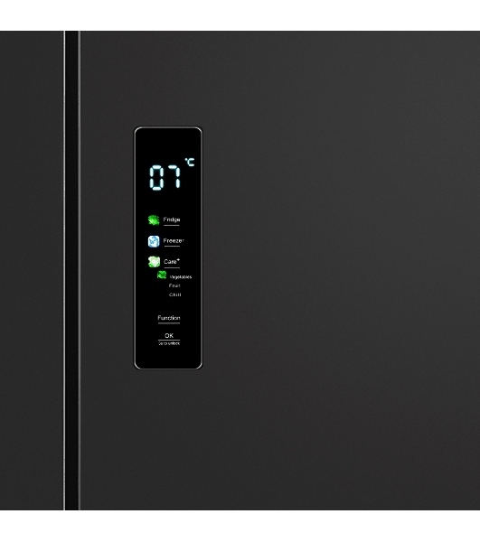 Холодильник Maunfeld MFF192NFSB01 Inverter черная сталь трехкамерный 334/184л морозилка снизу, No Frost, Side by Side
