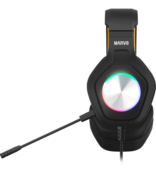 Гарнитура MARVO HG9084 Pulz 80 чёрный, проводная, USB, подсветка