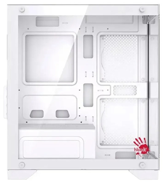 Компьютерный корпус Bloody BD-CC103 белый без БП mATX 7x120мм 1xUSB 2.0 1xUSB 3.0 audio bott PSU