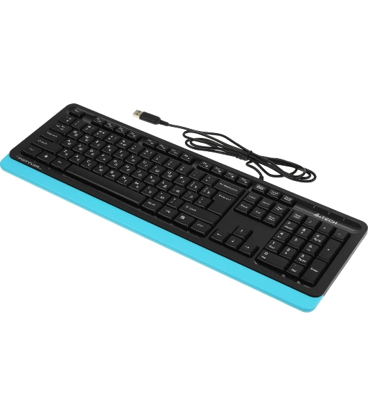 Клавиатура проводная A4Tech Fstyler FK10, USB, черный/синий