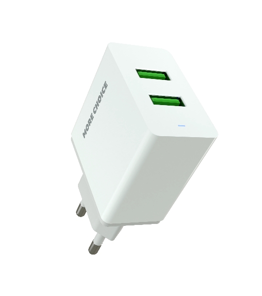 Сетевое зарядное устройство MORE CHOICE (4610196409004) NC11 СЗУ 2USB 2.4A белый белый