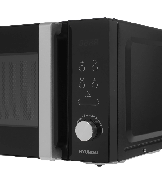 Микроволновая печь Hyundai HYM-D3001 черный, 20 л, 700 Вт, переключатели - сенсор, поворотный механизм