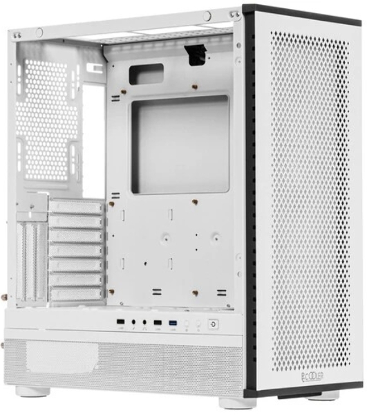 Компьютерный корпус PCCooler ME200 MESH WH, Mesh Full Tower, белый, TG, SPCC, 3x120мм ARGb E-ATX, ATX, mATX, mITX 180/380/220мм 4x2.5', 2x3.5', 7+3xPCI 1xUSB-A 3.0, 2xUSB-A 2.0 432x225x495мм