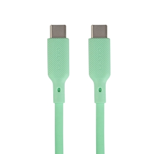 Кабель QUMO 32970 Type-C на Type-C, силиконовый, 1м, 3A, 60W, PD (зеленый)