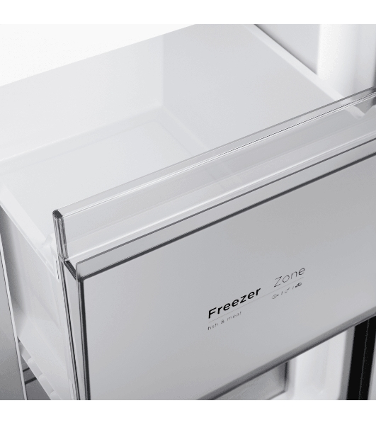 Холодильник Maunfeld MFF192NFSB01 Inverter черная сталь трехкамерный 334/184л морозилка снизу, No Frost, Side by Side