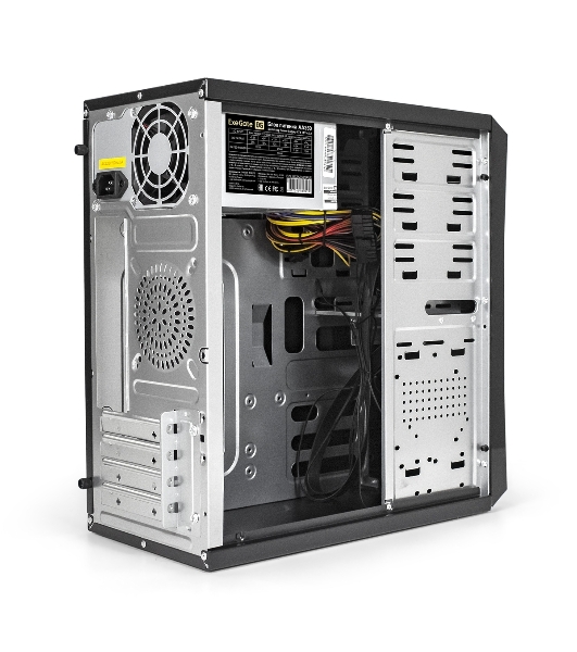 Компьютерный корпус ExeGate EX284018RUS Minitower BA-201 Black, mATX, (AA350, 80мм), 2*USB, Audio