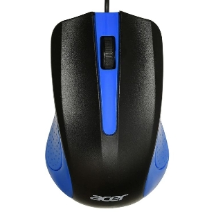Мышь проводная Acer OMW011 черный/синий, 1200 dpi, USB, кнопки - 3