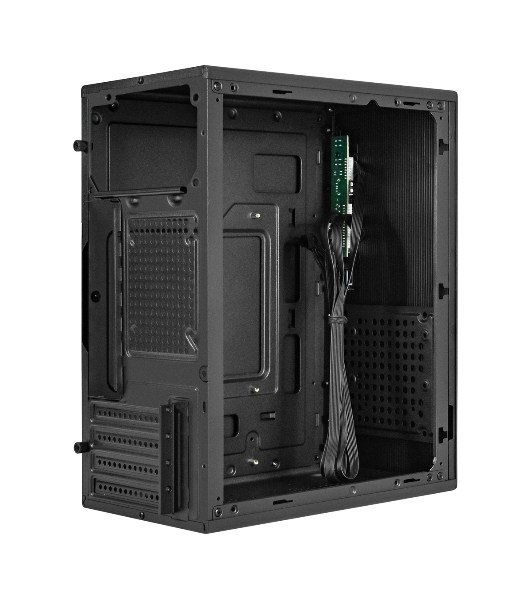 Компьютерный корпус Minitower ExeGate BAA-308MUC-UNS350 (mATX, БП UNS350 с вент. 12см, 1хUSB+1хUSB 3.0+1хTypeC, HD Audio, черный)