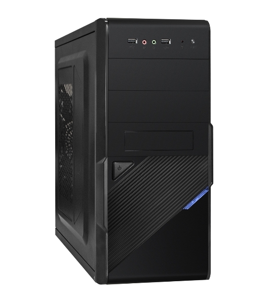 Компьютерный корпус ExeGate EX284018RUS Minitower BA-201 Black, mATX, (AA350, 80мм), 2*USB, Audio