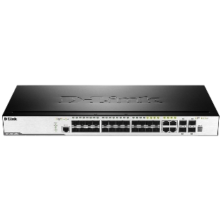 Коммутатор D-Link DGS-3000-28SC/A1A, 20×1 Гбит/с SFP + 4×1 Гбит/с Combo + 4×10 Гбит/с SFP+, управляемый