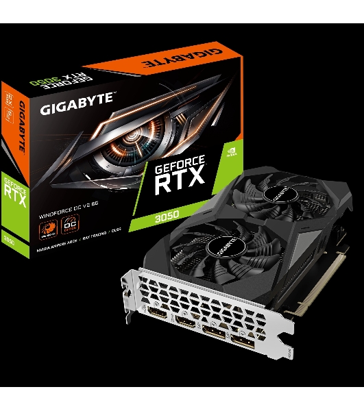 Видеокарта Gigabyte GV-N3050WF2OCV2-6GD PCI-E 4.0 96bit GDDR6 1470/14000 HDMIx2 DPx2 HDCP Ret