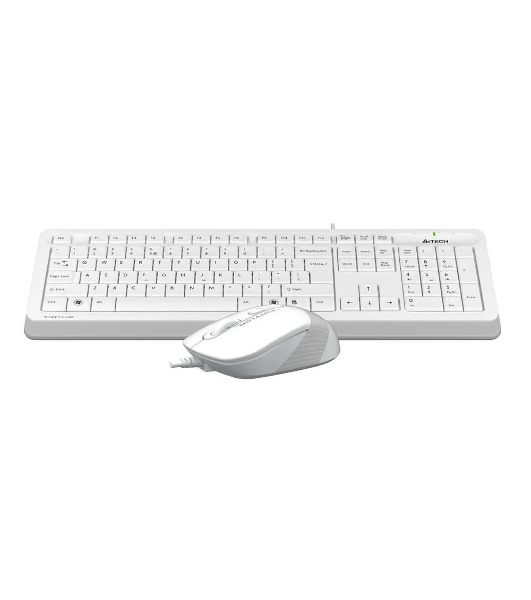 Комплект клавиатура+мышь A4Tech FStyler F1010 проводной, USB, 1600 DPI, белый/серый