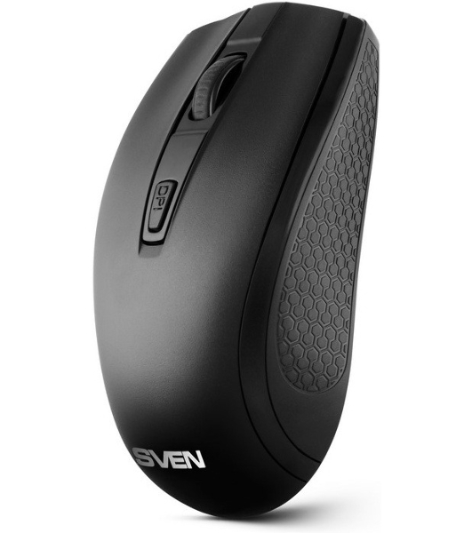 Мышь беспроводная SVEN RX-220W черный, 1600 dpi, радиоканал, USB, кнопки - 4