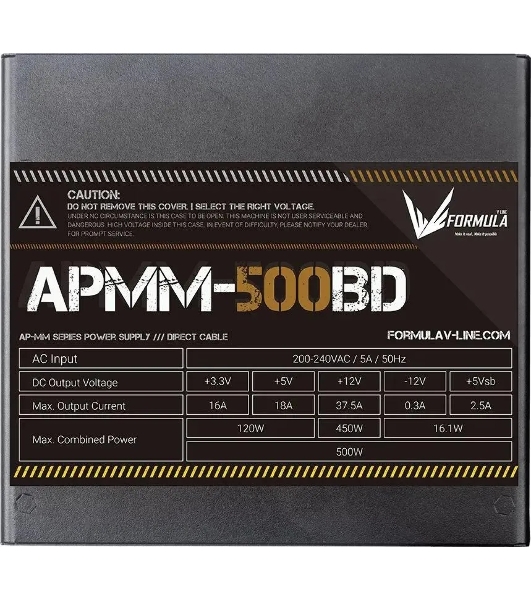 Блок питания Aerocool/Formula APMM-500BD, 500Вт, 80 PLUS Bronze, 120мм, черный