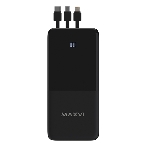 Портативный аккумулятор Maxvi PB10-09 10000 мАч, 2A USB + кабели: Type-C/Lightning/MicroUSB, фото12