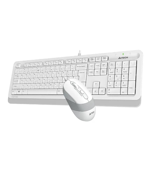 Комплект клавиатура+мышь A4Tech FStyler F1010 проводной, USB, 1600 DPI, белый/серый