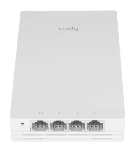 Точка доступа Wi-Fi Cudy AX3000 Gigabit Wall-Plate Wi-Fi 6 Access Point AX3000 Dual Band Wi-Fi 6 Wall Plate Access Point, Chipset MT7981+MT7531AE+MT7976CN, 802.11ax/ac/a/b/g/n, 2402Mbps at 5GHz + 574Mbps at 2.4GHz, 1 x Gigabit PoE-IN Port, 802.3af/at, 4 x Gigabit RJ45 ports, LAN1 support PoE Out, Cudy Mesh Support
