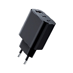 Сетевое зарядное устройство Qumo Energy GaN PD 30W (Charger 0073), три порта: 2х Type-C PD + USB-A QC3.0,черный, фото 1