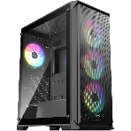 Корпус без блока питания Raijintek ARCADIA 41-MS4, Midi-Tower, TG, 1x120мм + 3x120мм ARGB, 2xUSB-A 3.0 + 1xUSB-C, ATX, mATX, mITX Black, фото 1