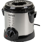 Фритюрница Kitfort KT-2009 серебристый/чёрный, 1000 Вт, 1 л, 0.25 кг, антипригарное покрытие, фото 1