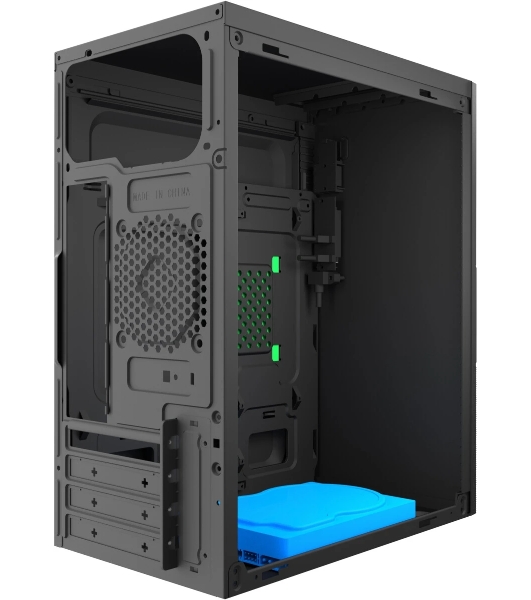 Компьютерный корпус с блоком питания 450Вт. Case Forza mATX, 450W, 2xUSB 2.0, Black, w/o FAN, 8 см fan PSU, power cord