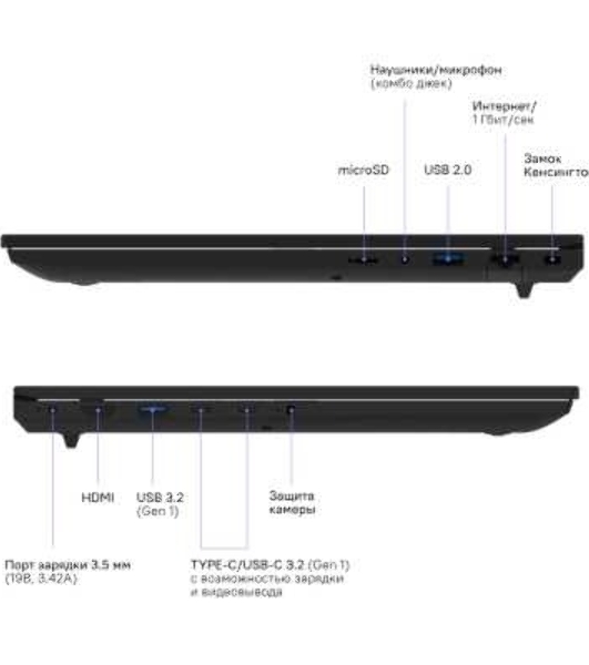 Ноутбук Rikor L5P/15'/IPS/Intel Core i5-1235U/16Gb/512Gb SSD/Intel Iris Xe Graphics/Win11pro/черный/1.85kg